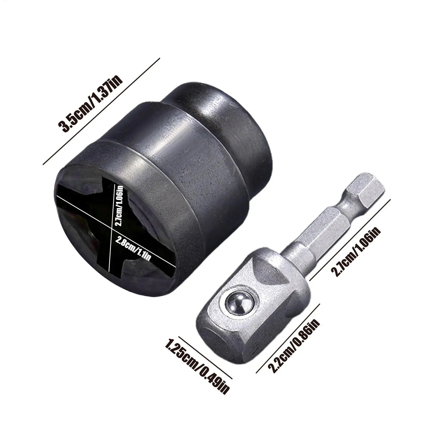 Universal Car Jack Adapter – Scissor & RV Stabilizer Drill Tool with Steel Ball Joint Rod for Impact Wrench and Vehicle Disassembly