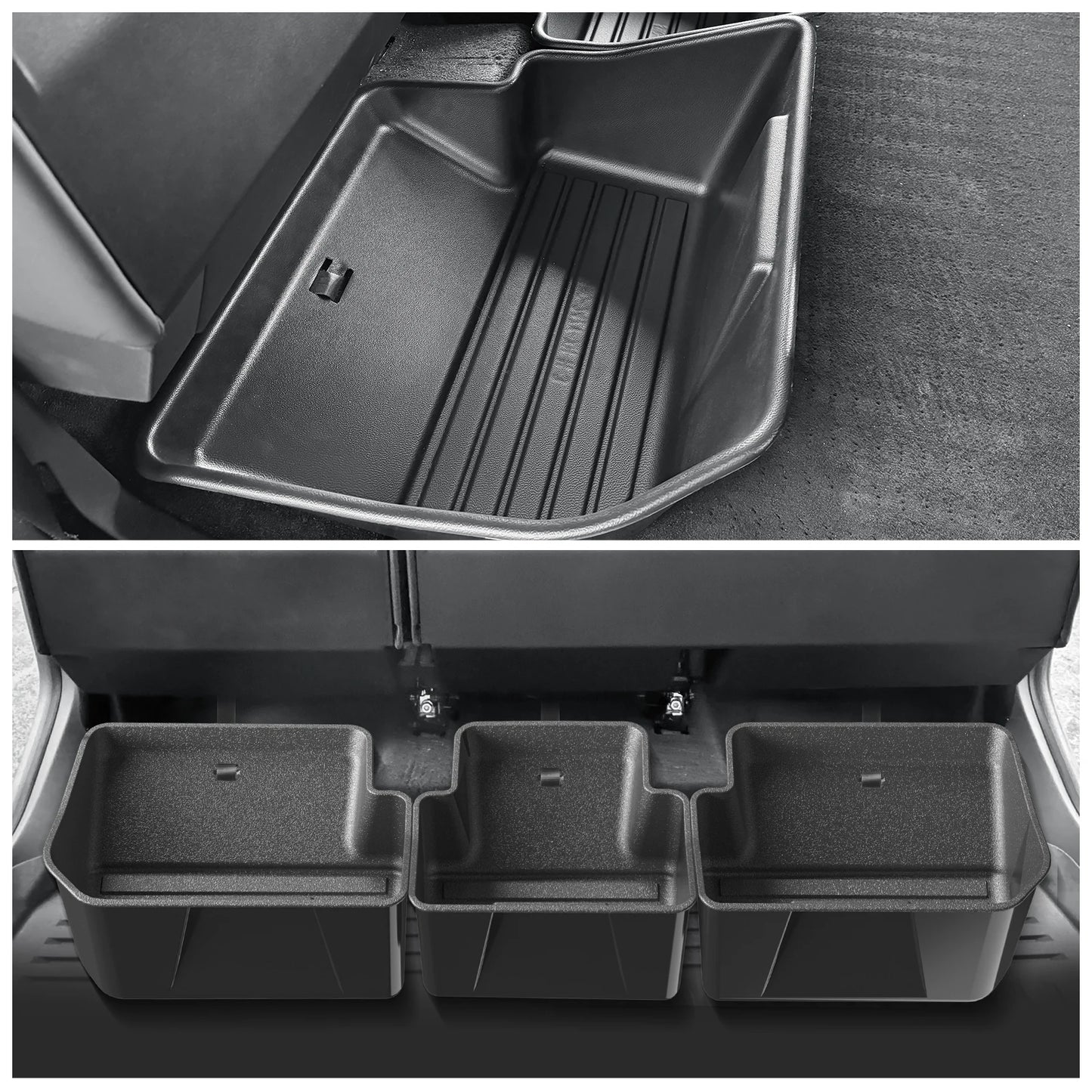 Tesla Cybertruck 2024–2025 Under Seat Storage Box Set – Rear Seat Lower Organizer Case, Car Interior Hidden Storage Accessories