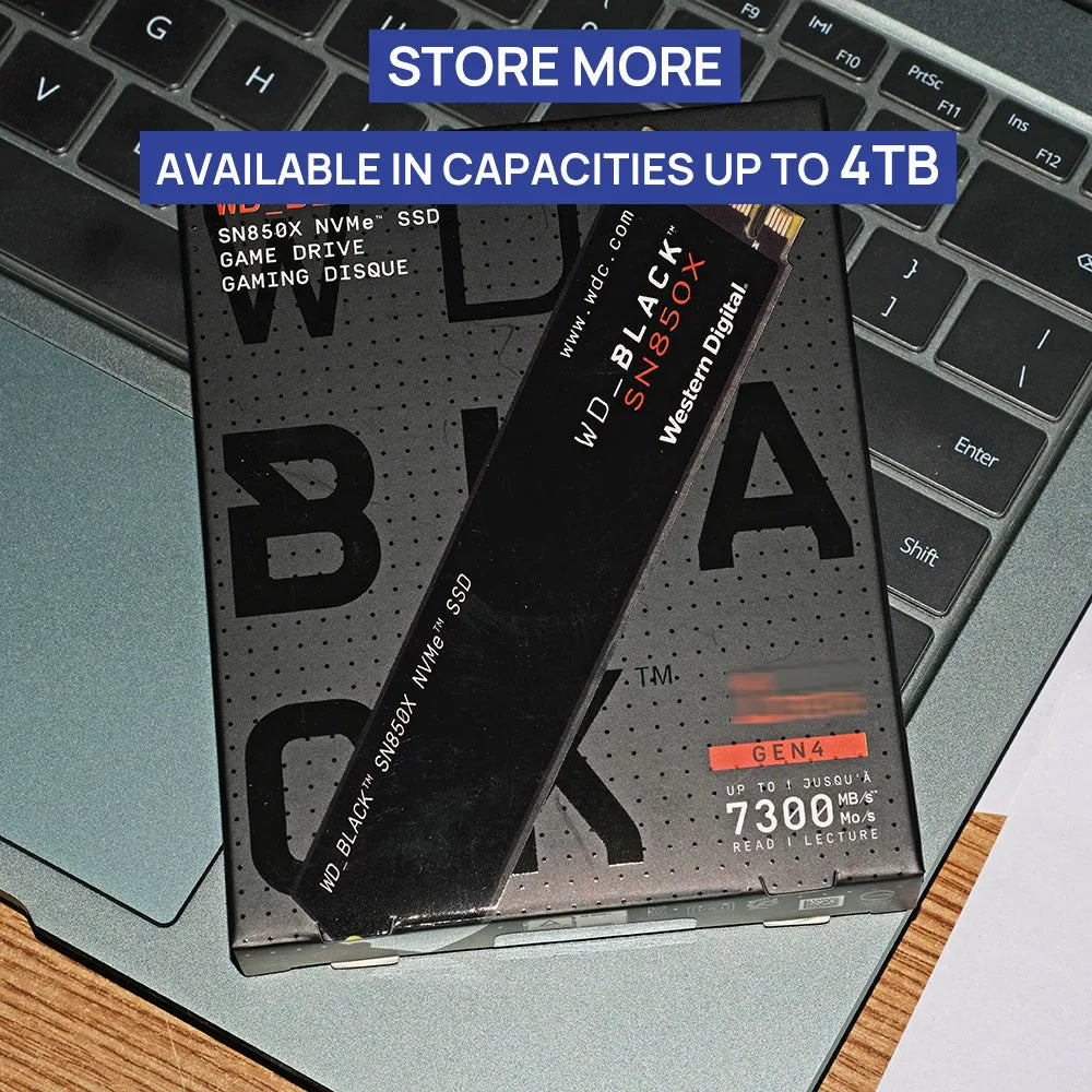 Western Digital SN850X WD_BLACK NVMe SSD – 1TB/2TB/4TB M.2 2280 PCIe Gen 4.0x4 Solid State Drive for Gaming, PC, Laptop & PS5