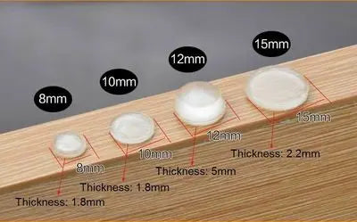 18–100Pcs Soft Silicone Anti-Slip Bumper Pads - Rubber Furniture Feet, Cabinet Dampers, Drawer & Door Cushion Protectors