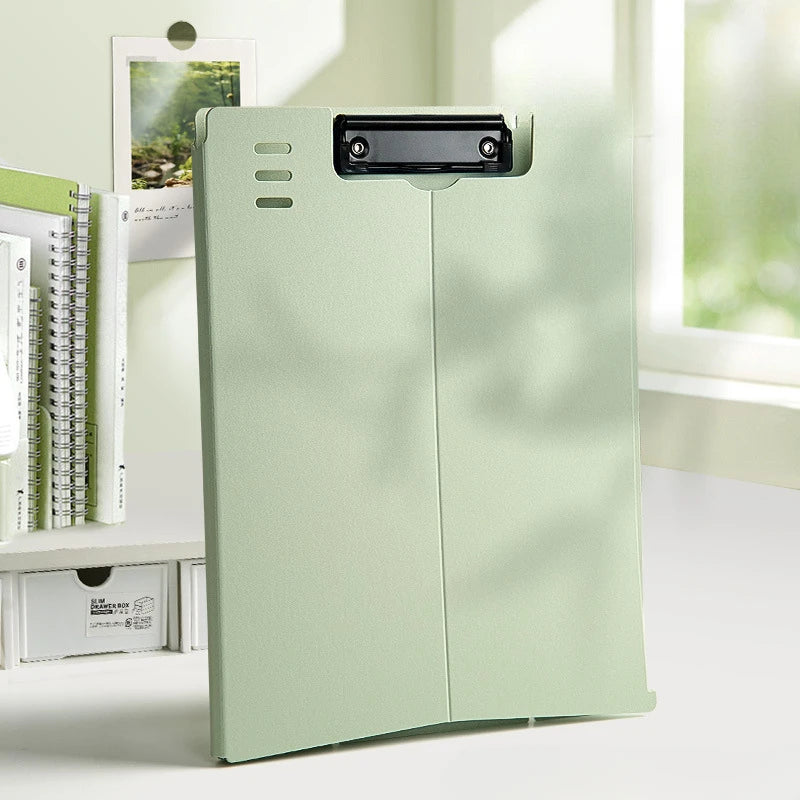 A4 Document Folder with Stand - Collapsible File Booklet & Vertical Writing Board Holder