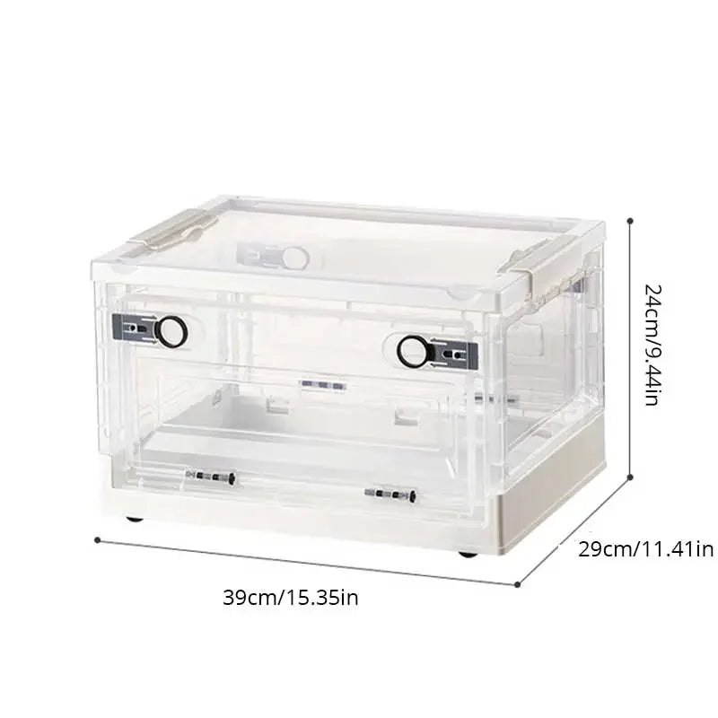 Foldable Transparent Storage Trunk — Large Capacity Plastic Organizer Box for Home, Wardrobe, and Clothes Storage