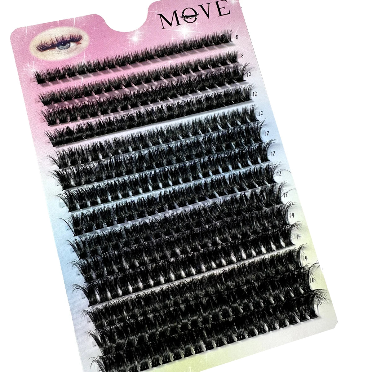 640-Piece 5D Cluster Lashes Kit – Fluffy Thick Volume Eyelash Extension Set, Mixed Tray Faux Mink Lashes for DIY & Salon Makeup