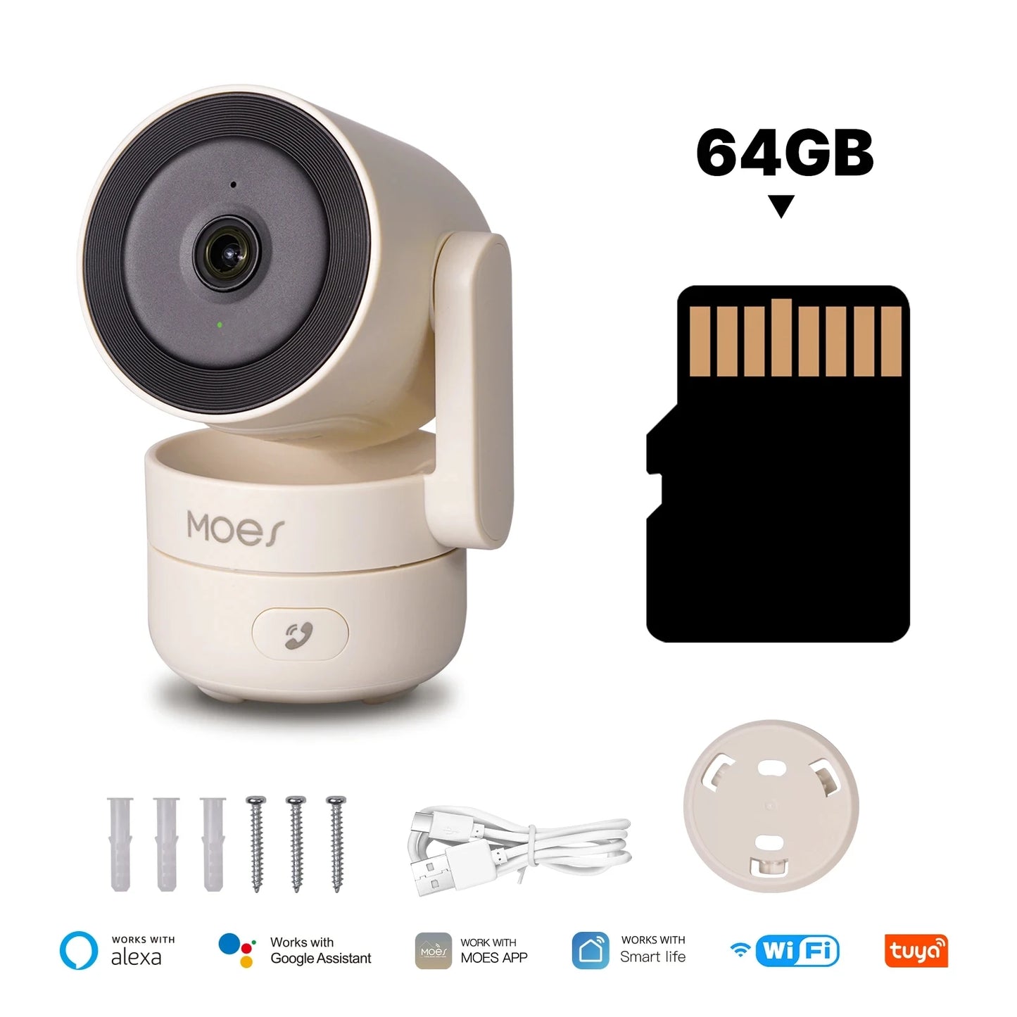MOESTuya 4MP HD WiFi Indoor Pan & Tilt Smart Security Camera β Motion & Sound Detection, Infrared Night Vision, Panoramic Patrol Monitor
