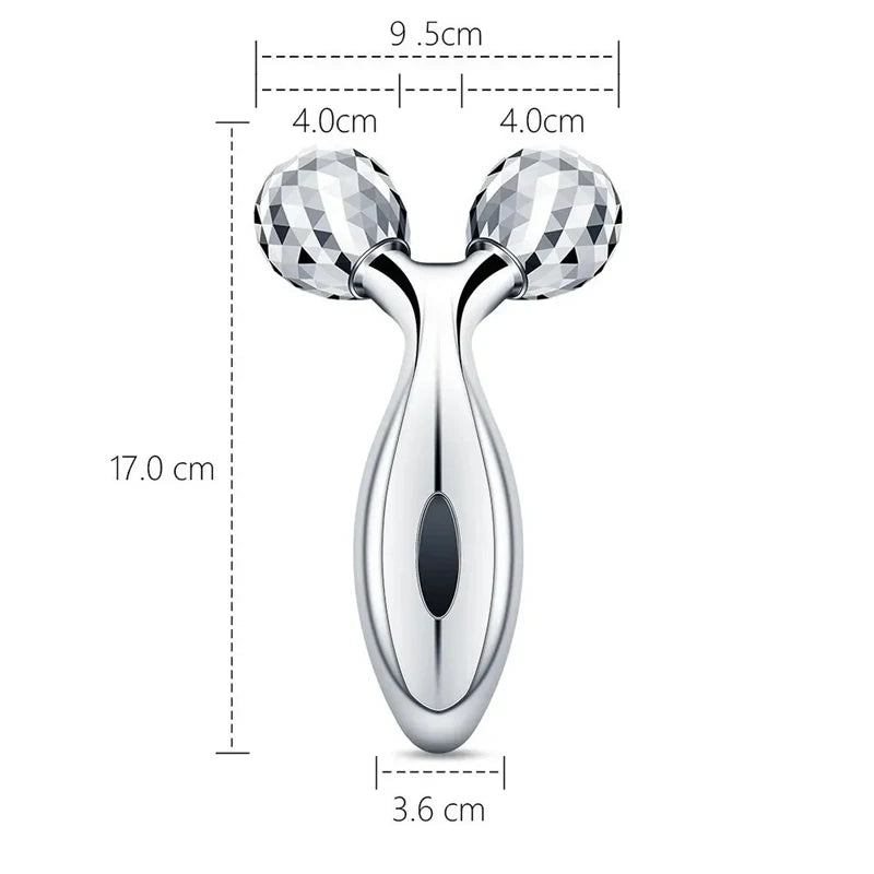 3D Facial Roller Massager — Manual Beauty Device for Muscle Lifting & Skin Care, for Women & Men
