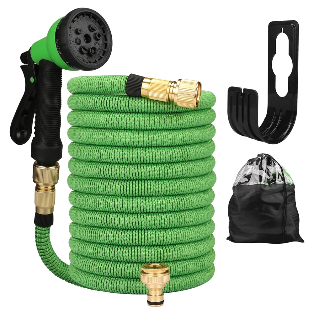 Expandable High-Pressure Garden Water Hose with Double Metal Connector β PVC Magic Hose for Irrigation, Farm & Car Wash Use