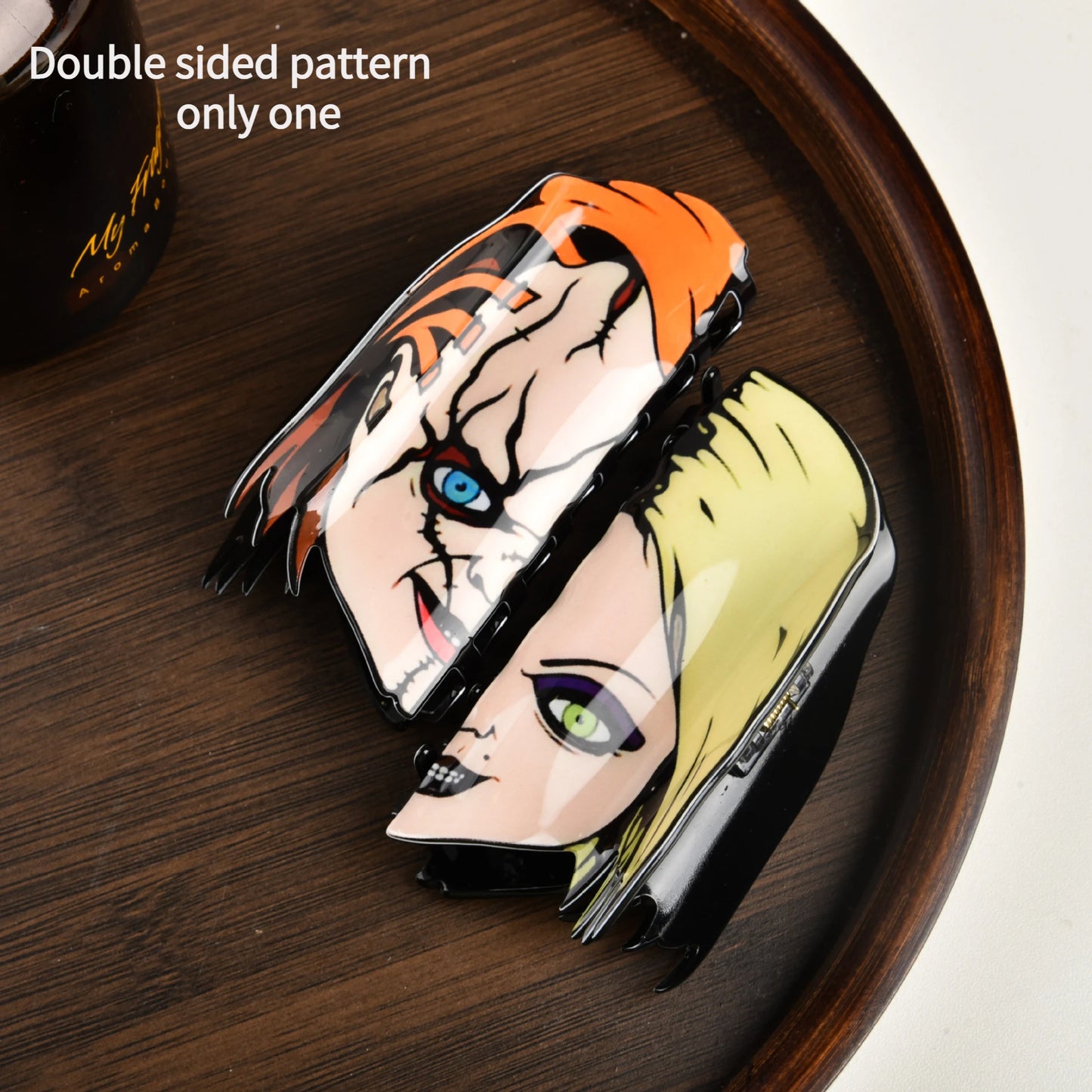 New Horror Series Hair Clips β Acrylic Claw Clips with Clown, Crab, and Shark Designs, Halloween Hair Accessories for Women