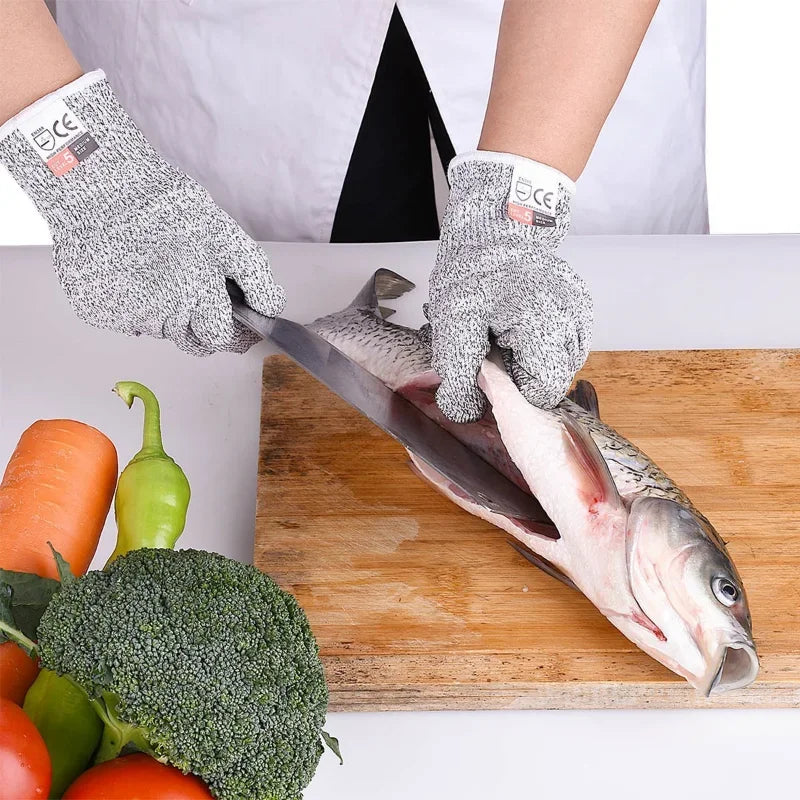 Grade 5 Cut Resistant Gloves – HPPE Safety Gloves for Kitchen, Glass Cutting & Gardening Protection