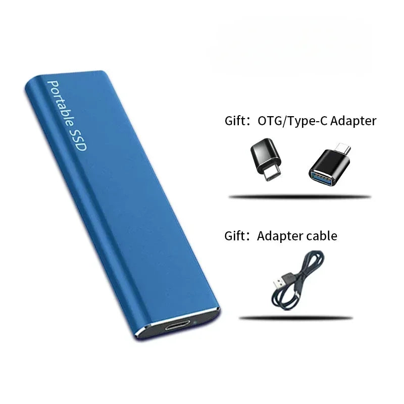 Portable SSD 1TB/2TB β High-Speed External Solid State Drive with USB 3.1/Type-C for Laptop, Phone, Mac, Windows
