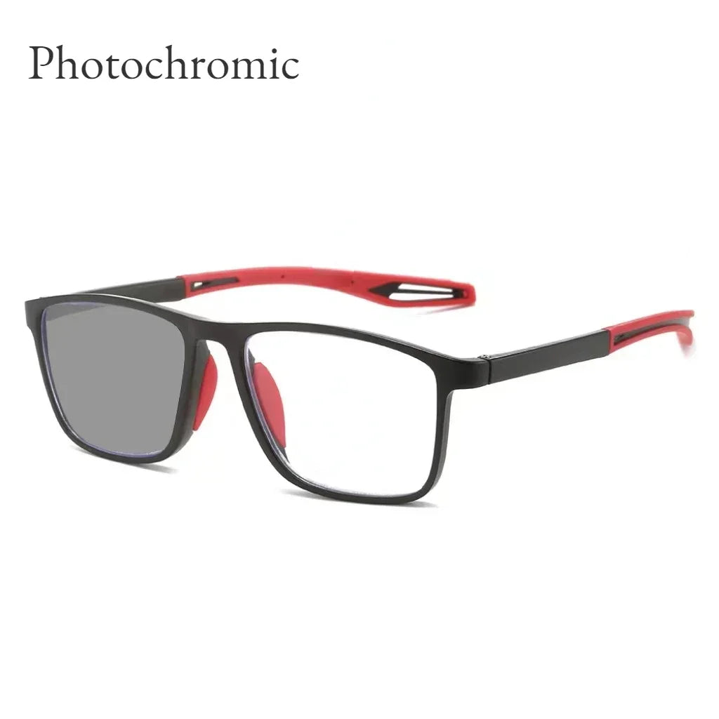 TR90 Photochromic Blue Light Reading Glasses – Ultralight Sports Eyewear for Men & Women, +1.0 to +4.0 Farsighted Lenses
