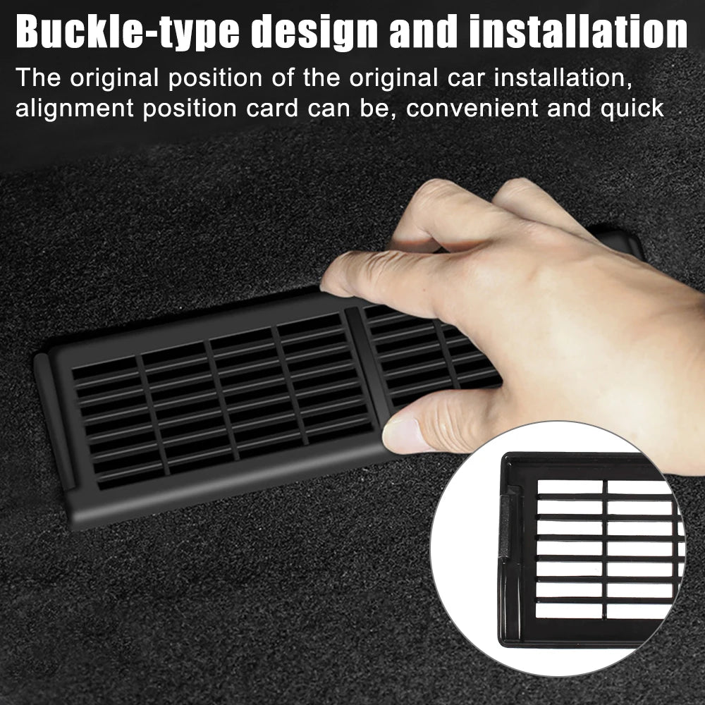 Tesla Model Y Air Outlet Covers - 2pcs Under Seat Vent Dustproof Protection Covers for Car Decoration