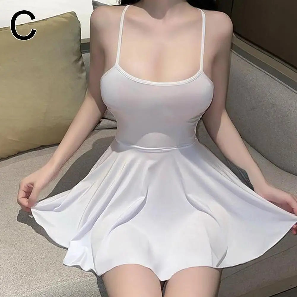 Sexy Women’s Pleated Micro Mini Dress – Backless Bandage Bodycon Night Club Party Outfit with Ruffled Hem