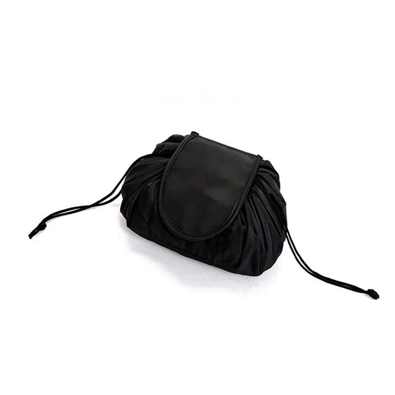 50X62CM Drawstring Elastic Makeup Storage Bag - Women's Portable Travel Black Handbag with Large Capacity, Trendy Storage Bags