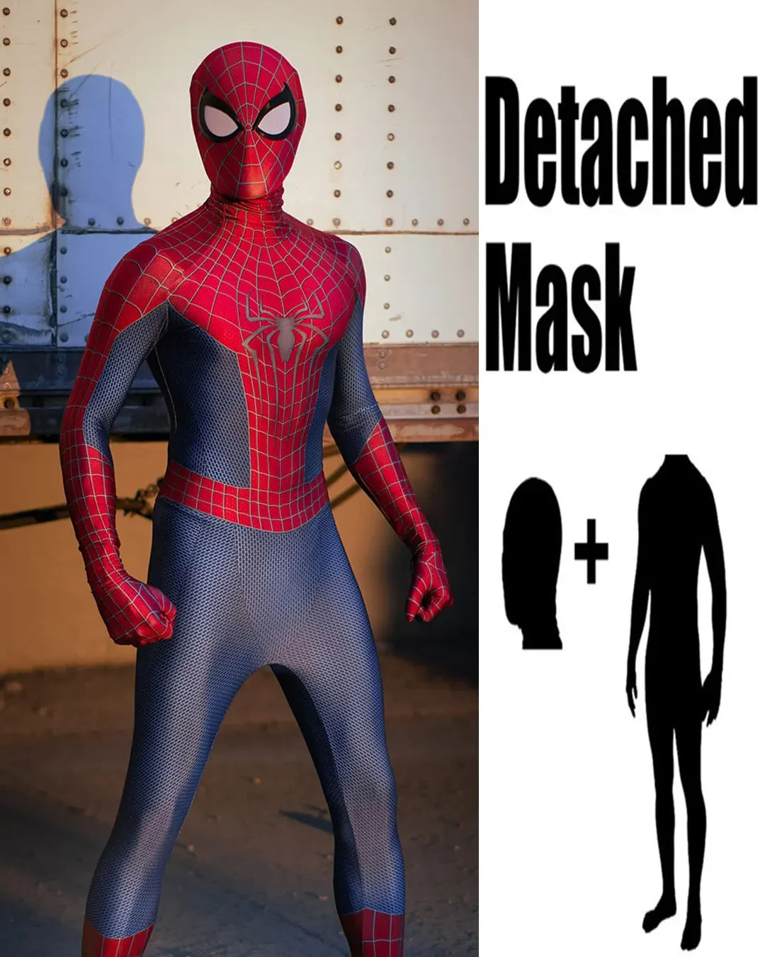 Men’s TASM 2 Spider Cosplay Costume – Superhero Zentai Full Bodysuit Jumpsuit for Halloween & Adults