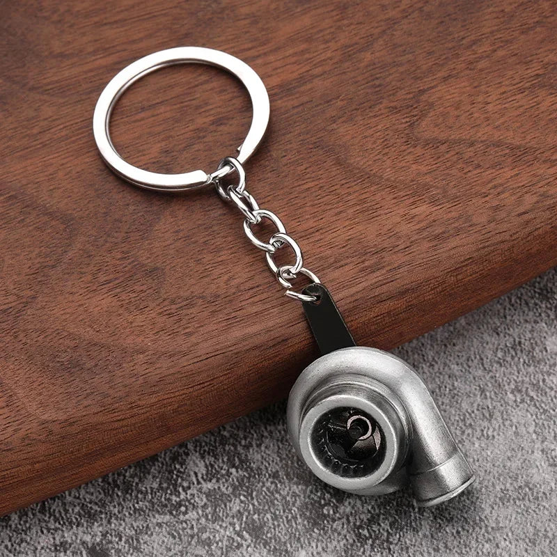 Creative Gear Head Keychain – Speed Gearbox & Turbo Hub Brake Disc Pendant for Car Keys, Shock Absorber Keyring