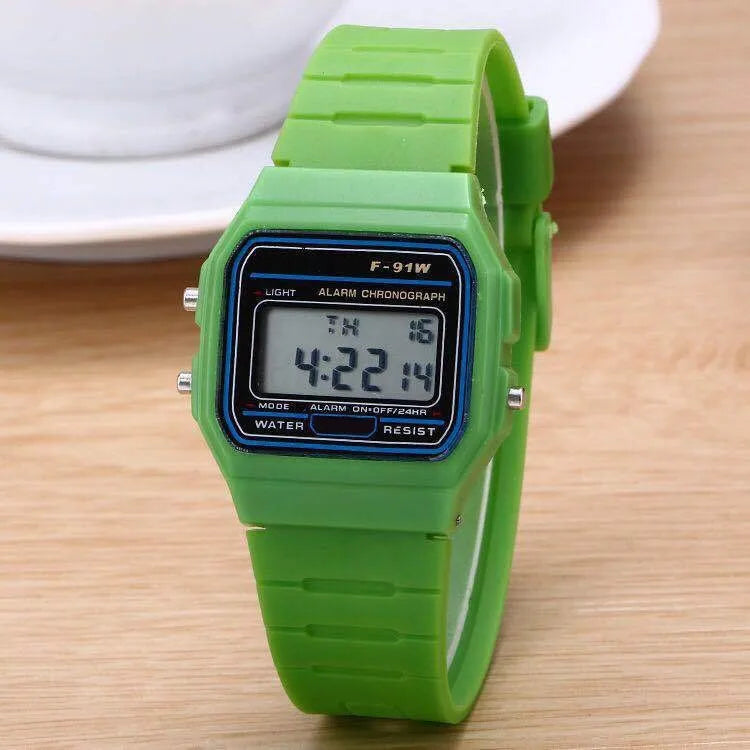 Men's Sport LED Digital Watch - Small Square Dial with Silicone Band, Casual Electronic Wristwatch