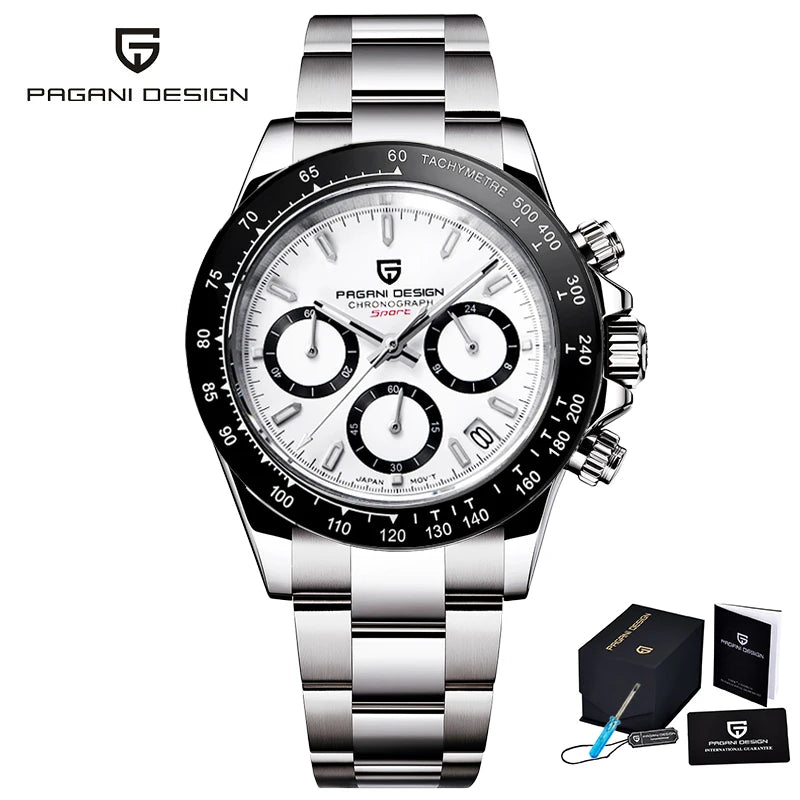 PAGANI DESIGN 2024 Quartz Men's Luxury Business Watch – Chronograph VK63 Waterproof