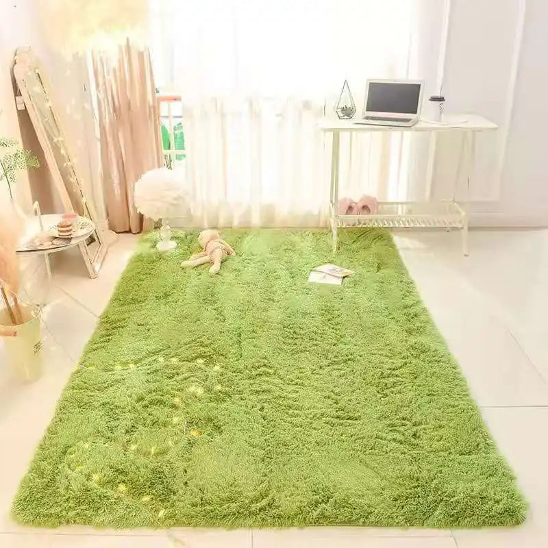VIKAMA Tie-Dyed Fluffy Rug – Soft Plush Carpet for Living Room, Bedroom, Kids’ Playroom & Bedside