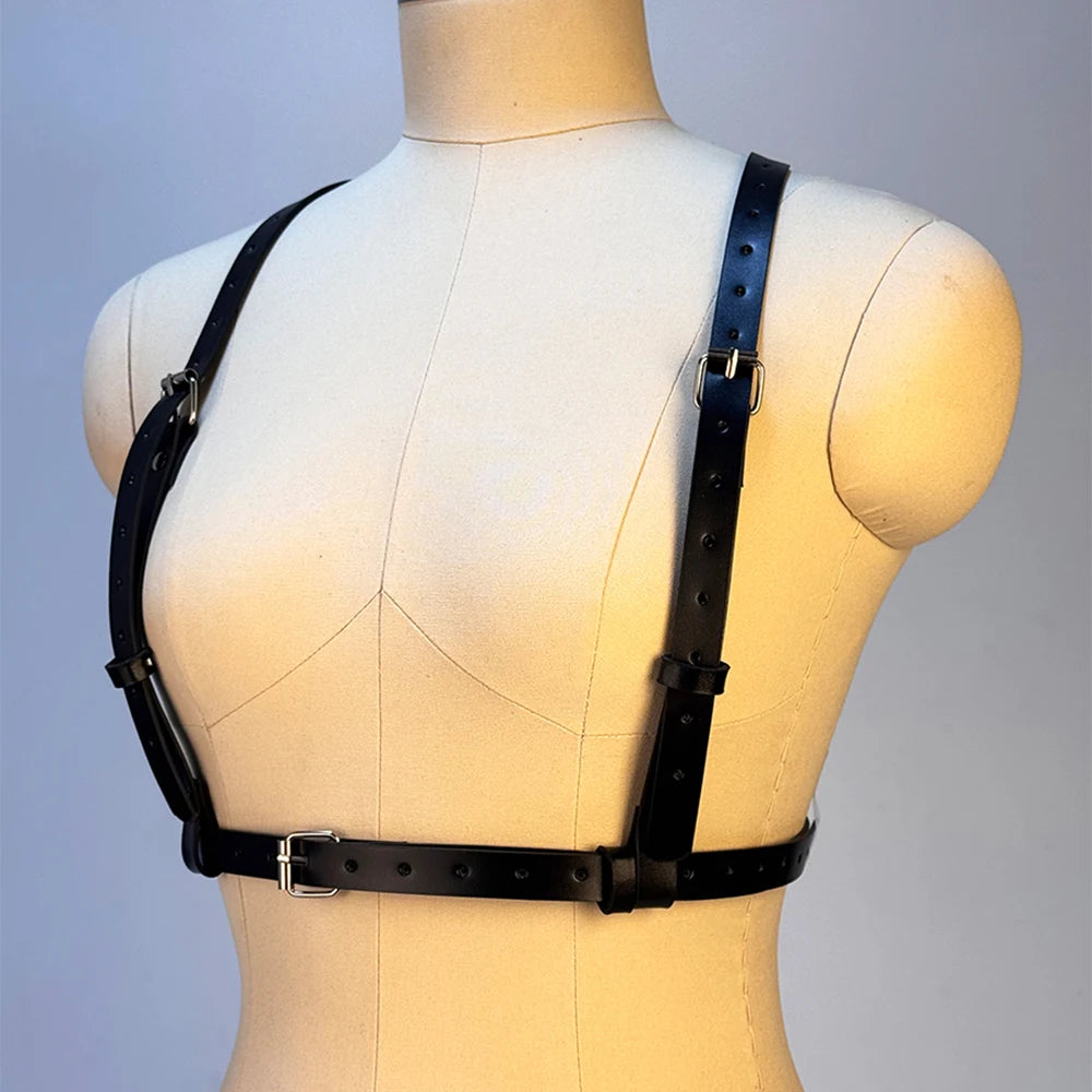 Women's PU Leather Waist Belt - Punk Gothic Chest Harness Harajuku Suspenders