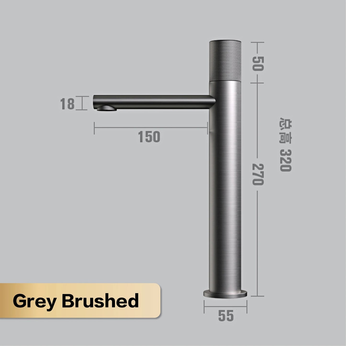Brass Black Bathroom Faucet – High-End Hot & Cold Round Hand Washing Faucet for Toilet & Hotel