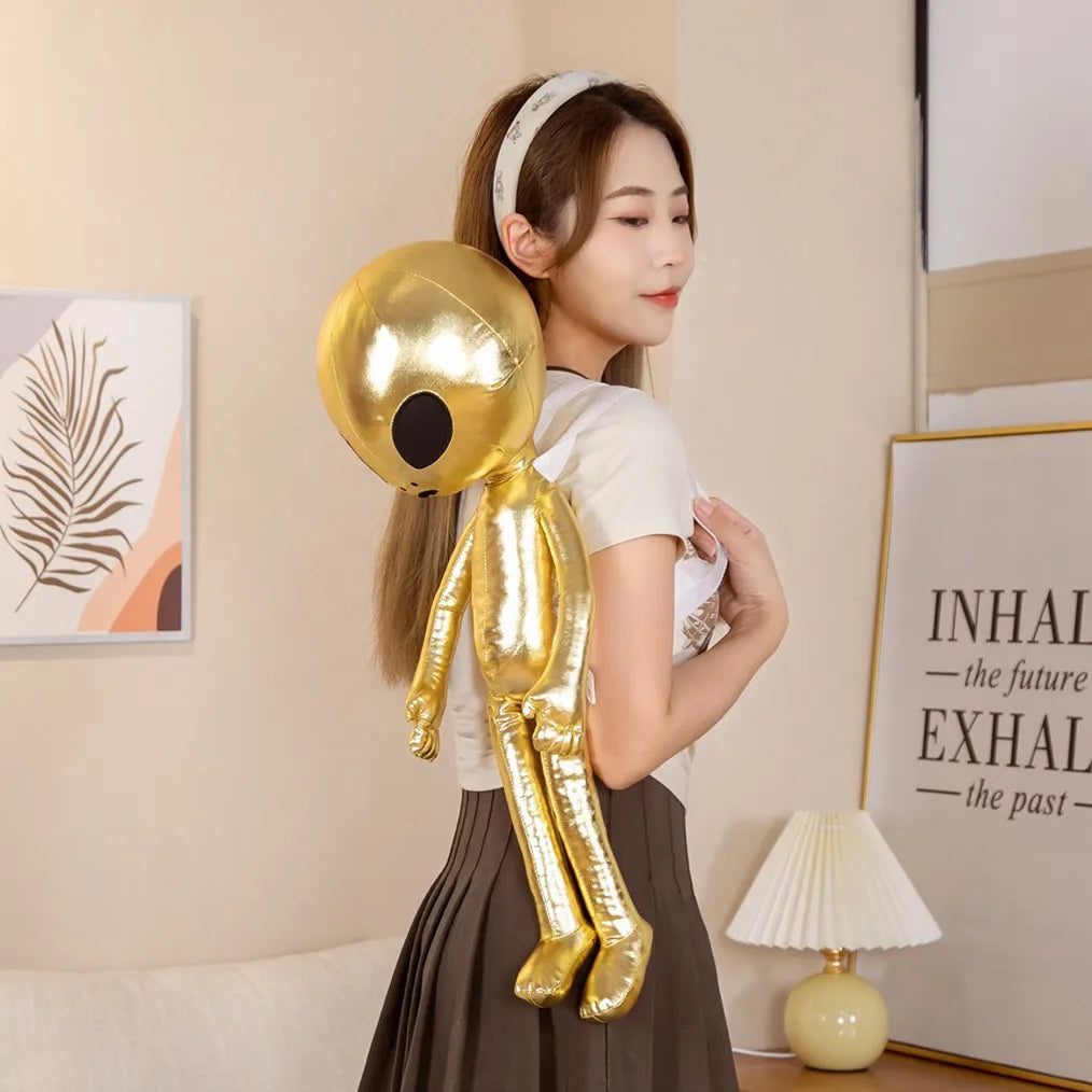 60cm Fashion Alien Plush Backpack β Soft PU ET Stuffed Doll Toy, Creative Gift for Kids & Children