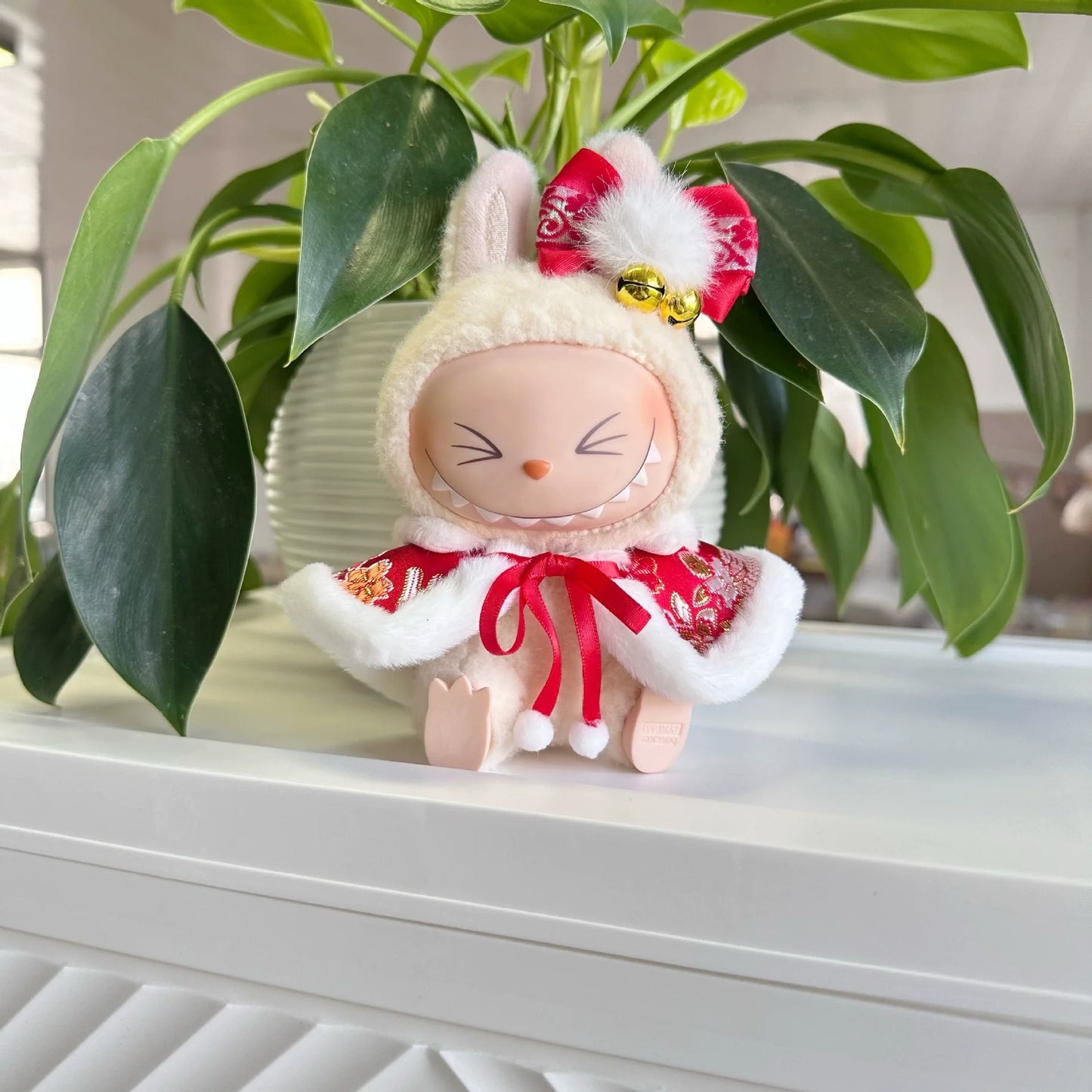 17cm Mini Plush Doll Clothes β Outfit Accessories for Labubu V1 & V2, Christmas Cookie Man Sweater Hat, New Year Gift