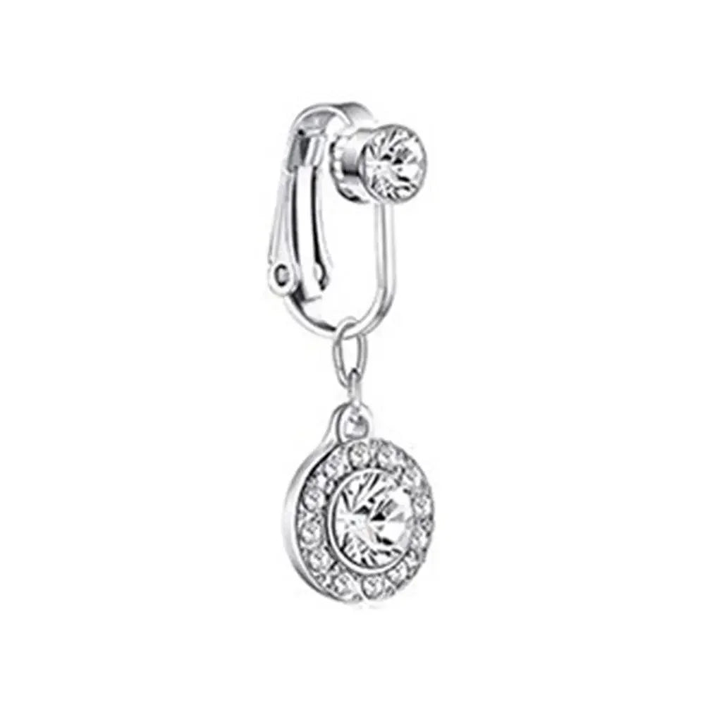 Faux Belly Ring - Non-Piercing Clip-On Navel Button Body Jewelry Belly Piercing Accessory