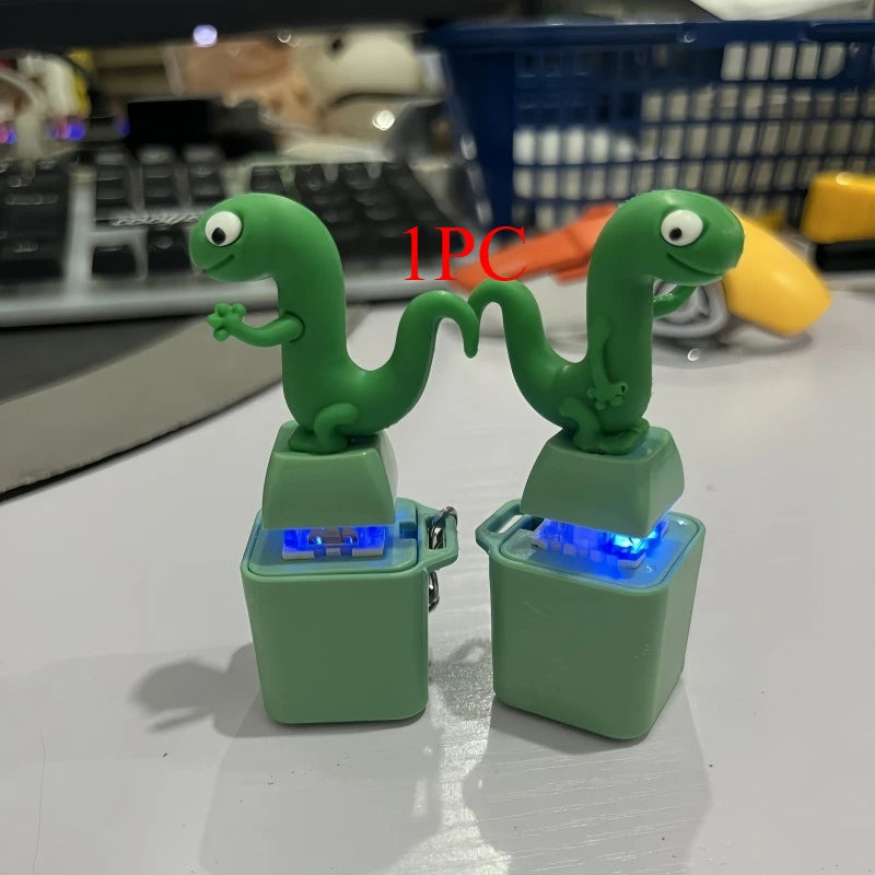 Frog Duck Sound Keychain - Rechargeable Keyboard Clicker with LED Light for Stress Relief & Fun Accessories