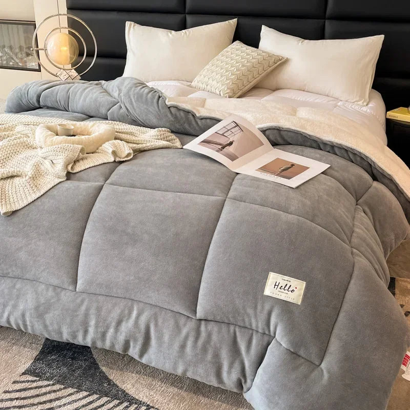 Thick Milk Fleece Winter Blanket β Warm Artificial Lamb Cashmere Weighted Comforter for Bed