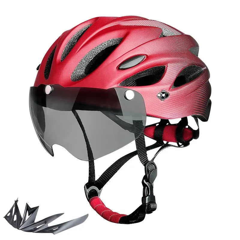 Adult Bike Helmet with LED Tail Light β Lightweight & Breathable Cycling Helmet (58-62cm), Colorful Bicycle Accessory