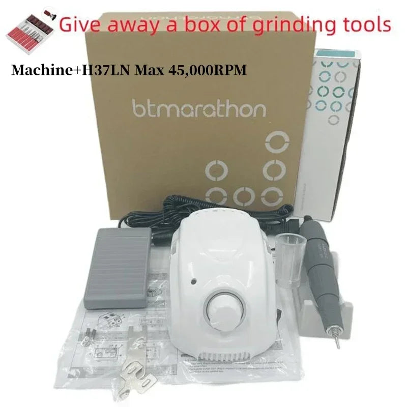 65W Electric Nail Drill BT Marathon Champion-3 – Micromotor Control Box DC30V, 35000RPM, H200 Handle Milling Machine for Manicure