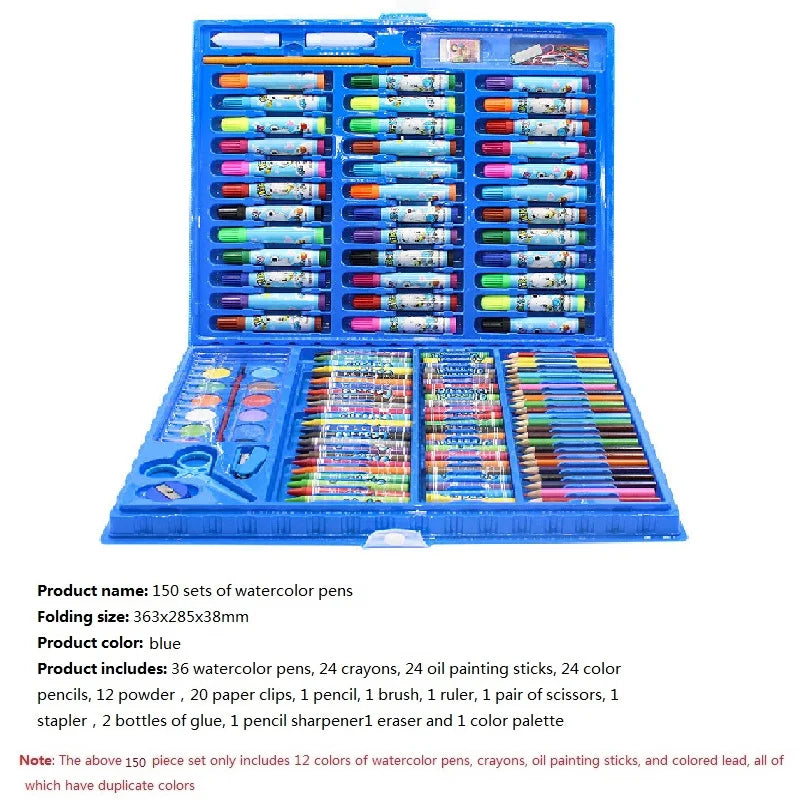 Children's Drawing Set – 208/150/86PCS Sketch & Doodle Art DIY Toolkit with Portable Case, Non-Toxic Gift for Kids