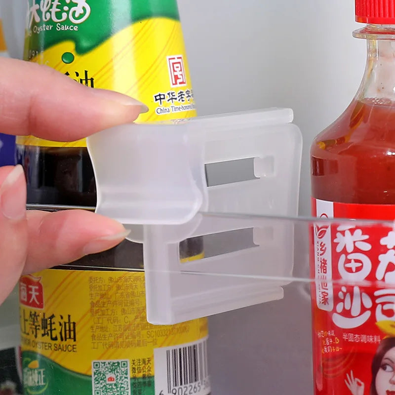 4PCS Adjustable Refrigerator Door Dividers – Expandable Side Shelf Partition for Kitchen Bottle & Food Organization