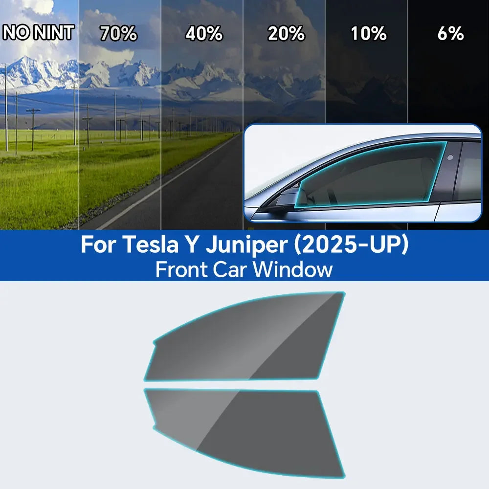 Pre-Cut Car Window Tint Film – 99% UV Protection Heat Resistant Privacy Sunshade Kit for Tesla Model Y Juniper 2025–2026 Front, Rear & Side Windows
