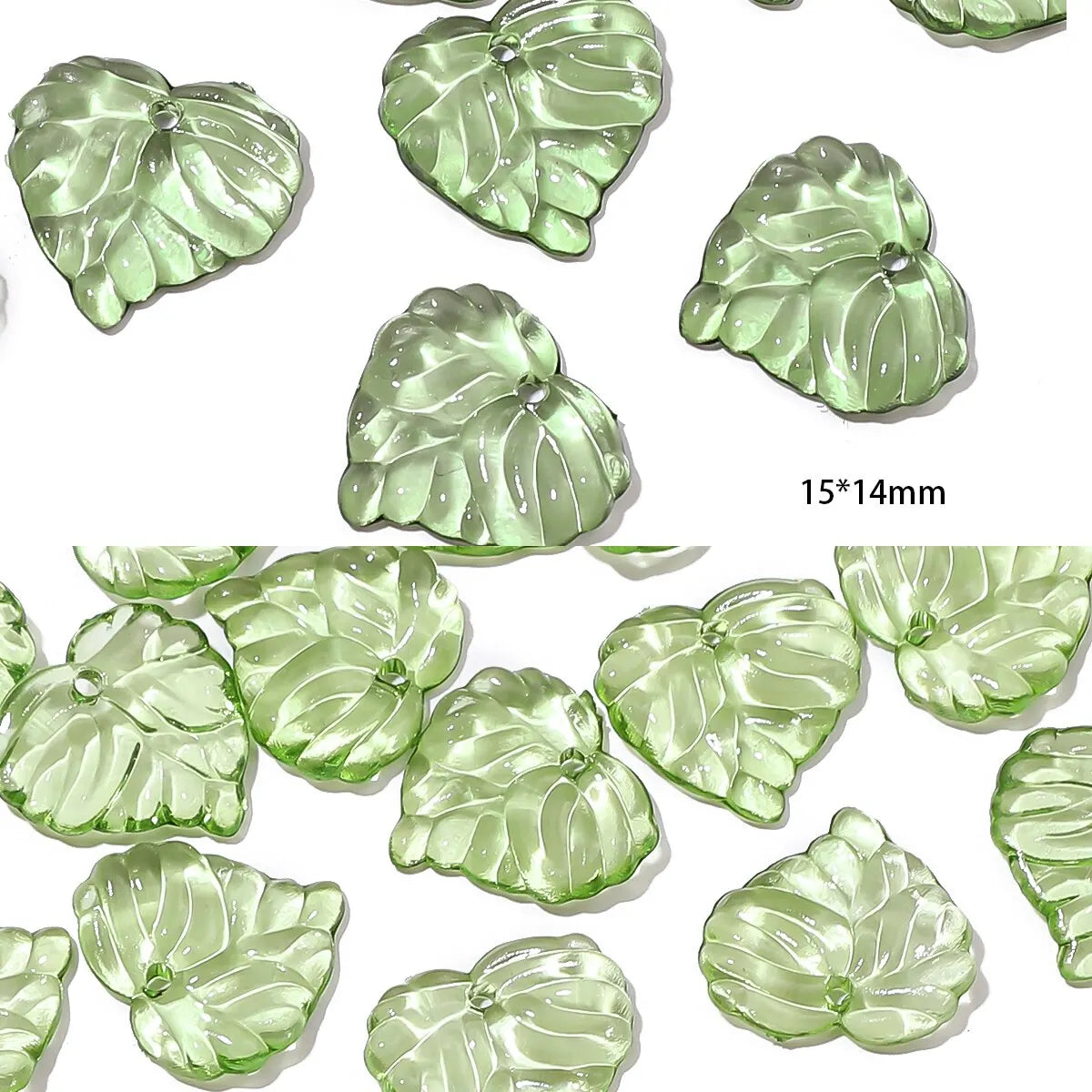 100pcs Mini Acrylic Tree Leaf Beads - Small Loose Beads for DIY Handmade Necklaces, Earrings & Jewelry