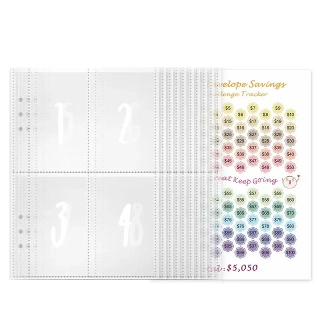 100 Envelope Challenge Binder – Savings Challenge Loose-Leaf Budget Binder with Cash Envelopes, Money Organizer System
