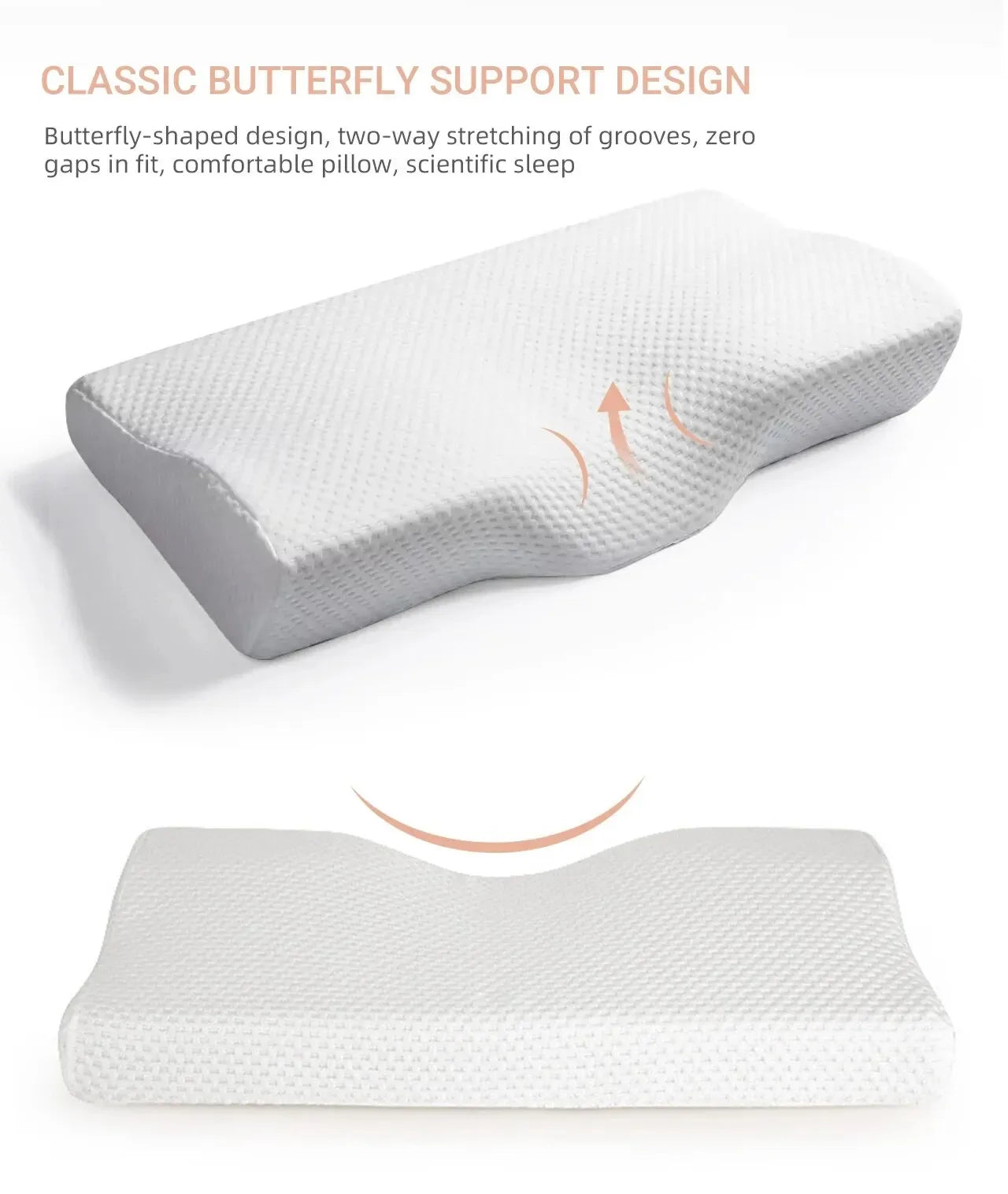 Memory Foam Orthopedic Pillow – Butterfly-Shaped Neck Protection with Slow Rebound for Cervical Health