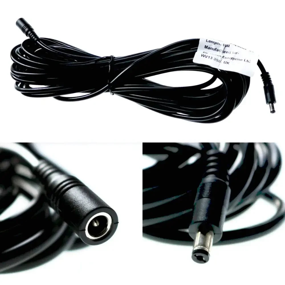 DC Extension Cable 5.5×2.1mm - Male to Female Power Adapter Cord for 5V, 12V & 24V CCTV Cameras and LED Strips, 1–10M