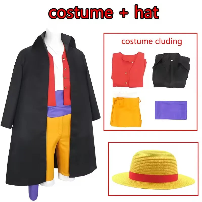 Monkey D. Luffy Wano Cosplay Costume - One Piece Onigashima Outfit for Adults