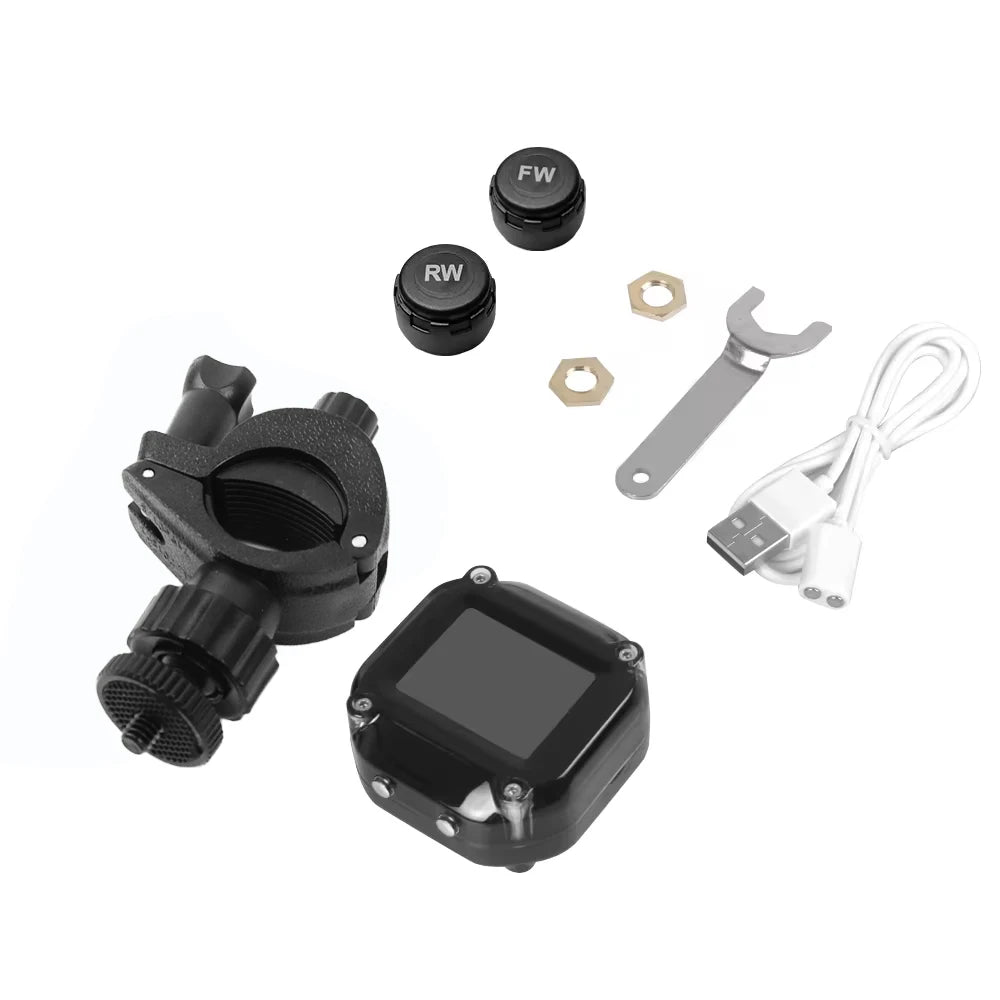 M5 Combination Motorcycle Tire Pressure Monitor - Digital Display, External Wireless Tire Pressure Detector