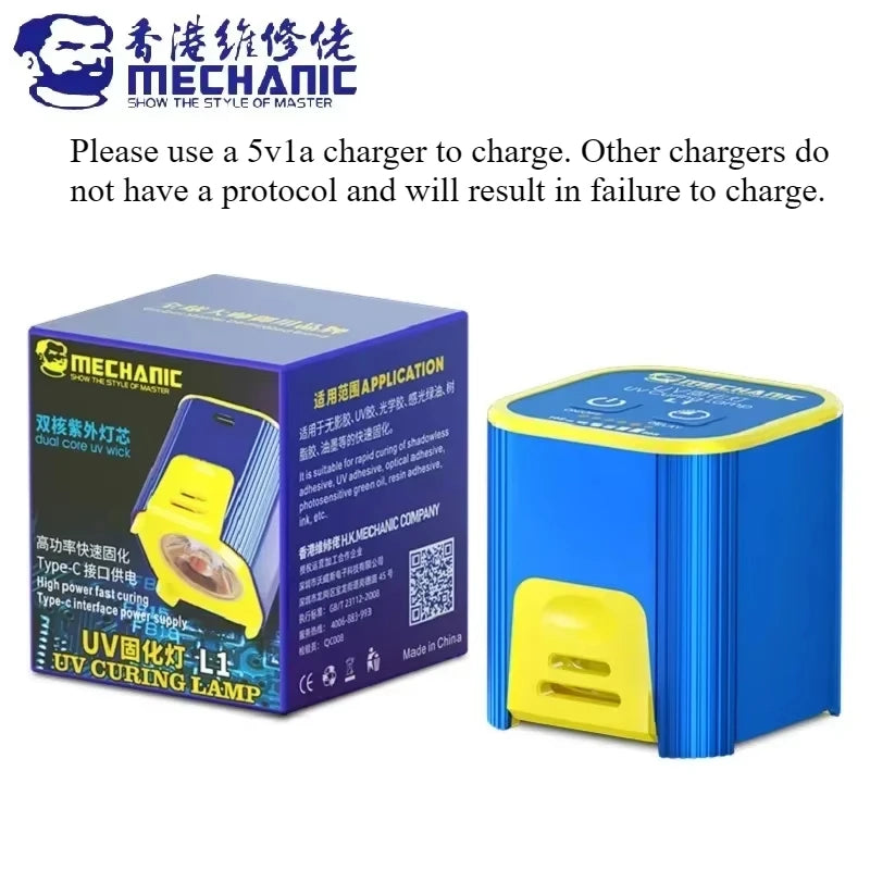 MECHANIC L1 Pro UV Curing Lamp – 7W High-Power Smart Repair Light for Fast UV Glue & Motherboard Curing