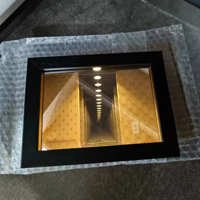 Rear Room Abyss Mirror Display Box - Mini Figure LED Wooden Desktop Decor Gift