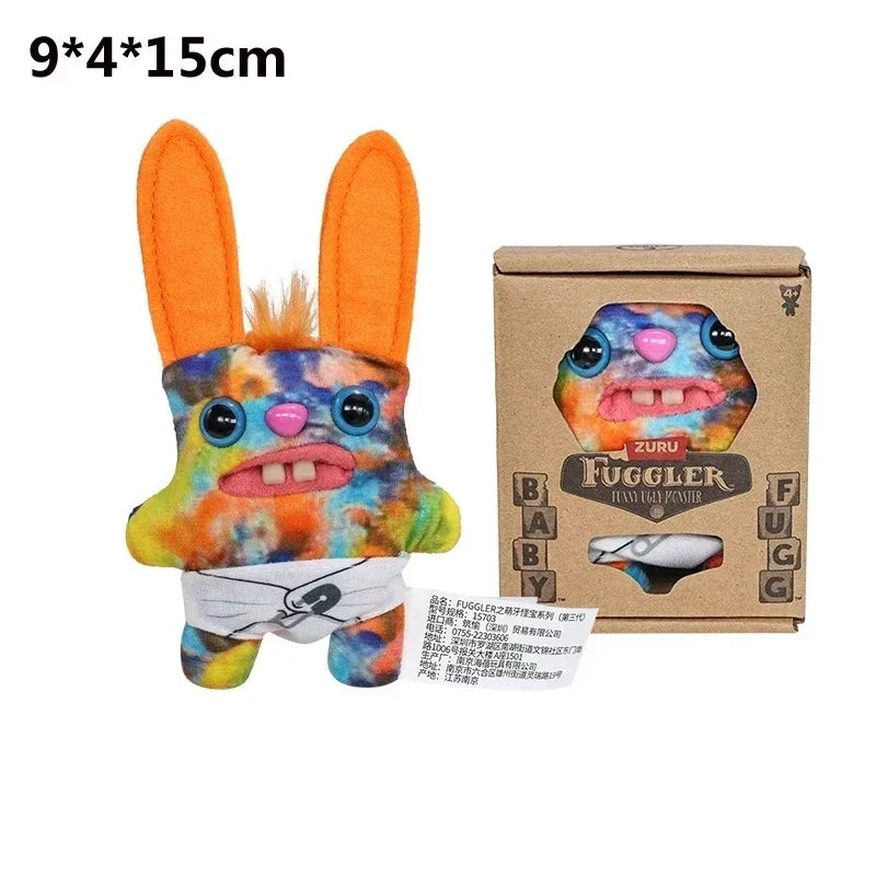 Fuggler Plush Baby Series Mr. Needles – Funny Ugly Monster Stuffed Doll, Munch Rabid Rabbit Wide-Eyed Weirdo Soft Toy 9cm