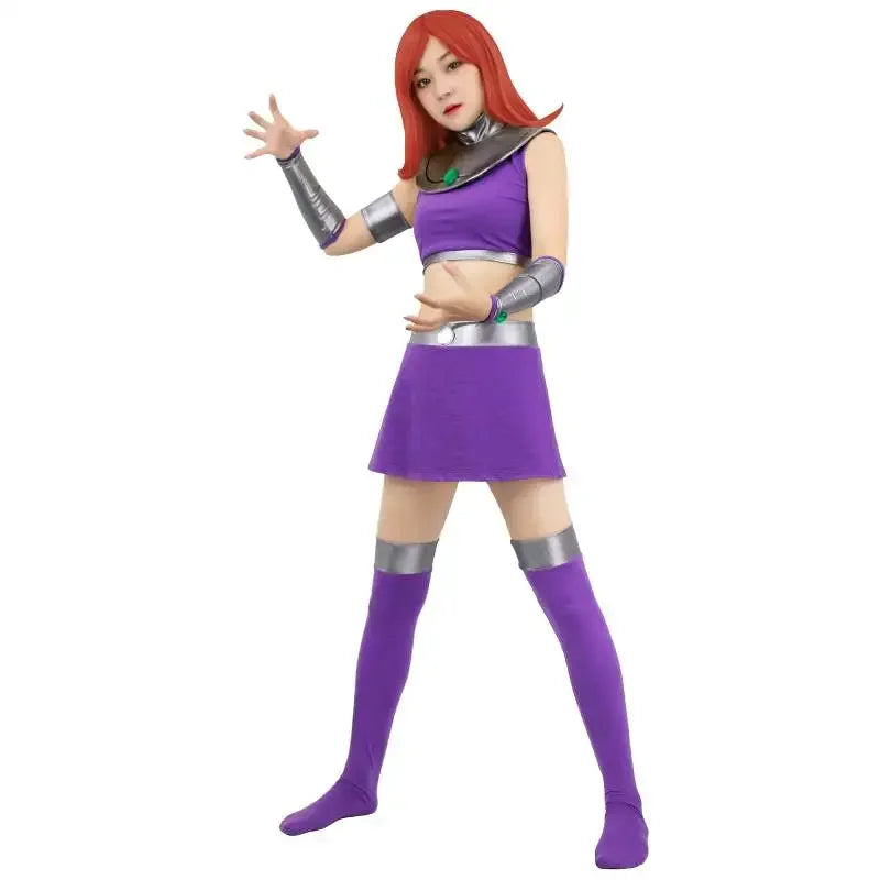 WENAM Princess Starfire Purple Costume for Women — Koriand’r Halloween & Theme Party Outfit