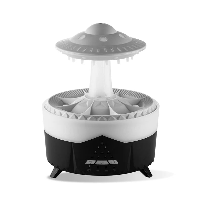 350ml Mini USB Aroma Air Humidifier — Raindrop Design with Remote Control, Colorful Light & Aromatherapy Oil Diffuser for Room