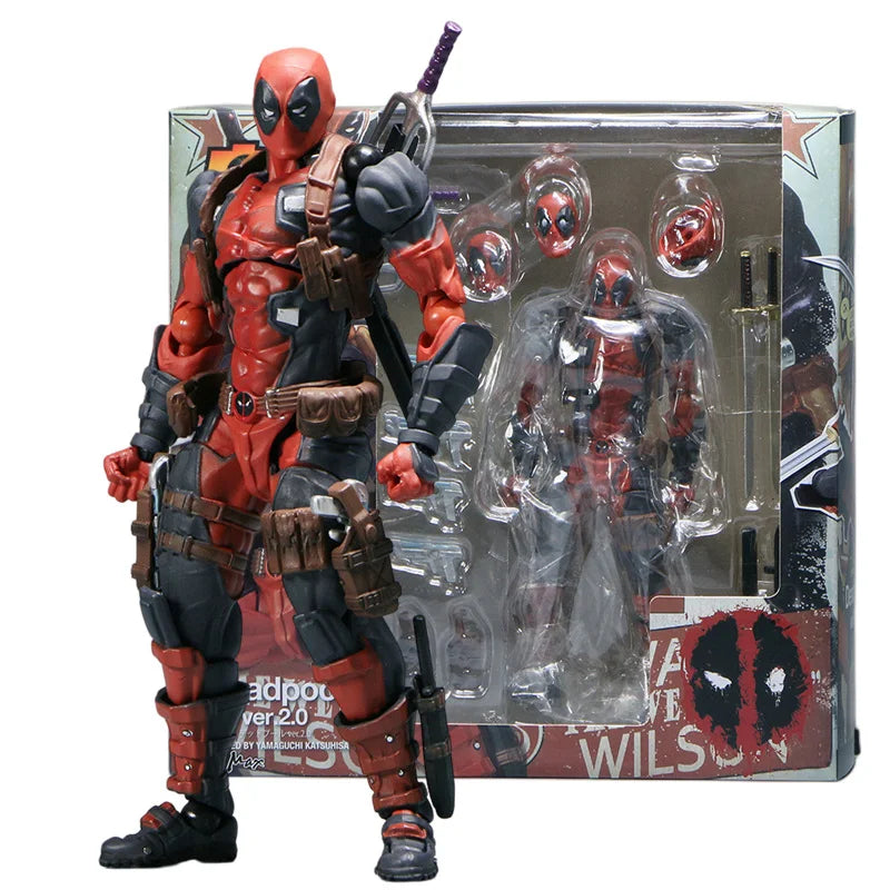 AMAZING YAMAGUCHI Deadpool & Wolverine 2.0 Action Figure β Grey Mutants Joint Movable KAIYODO Model Toy for Kids & Collectors