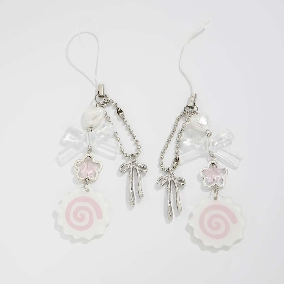 KunJoe Y2K Acrylic Flower Bow Keychain - Cute Love Bag Pendant & Phone Charm Accessory for Women
