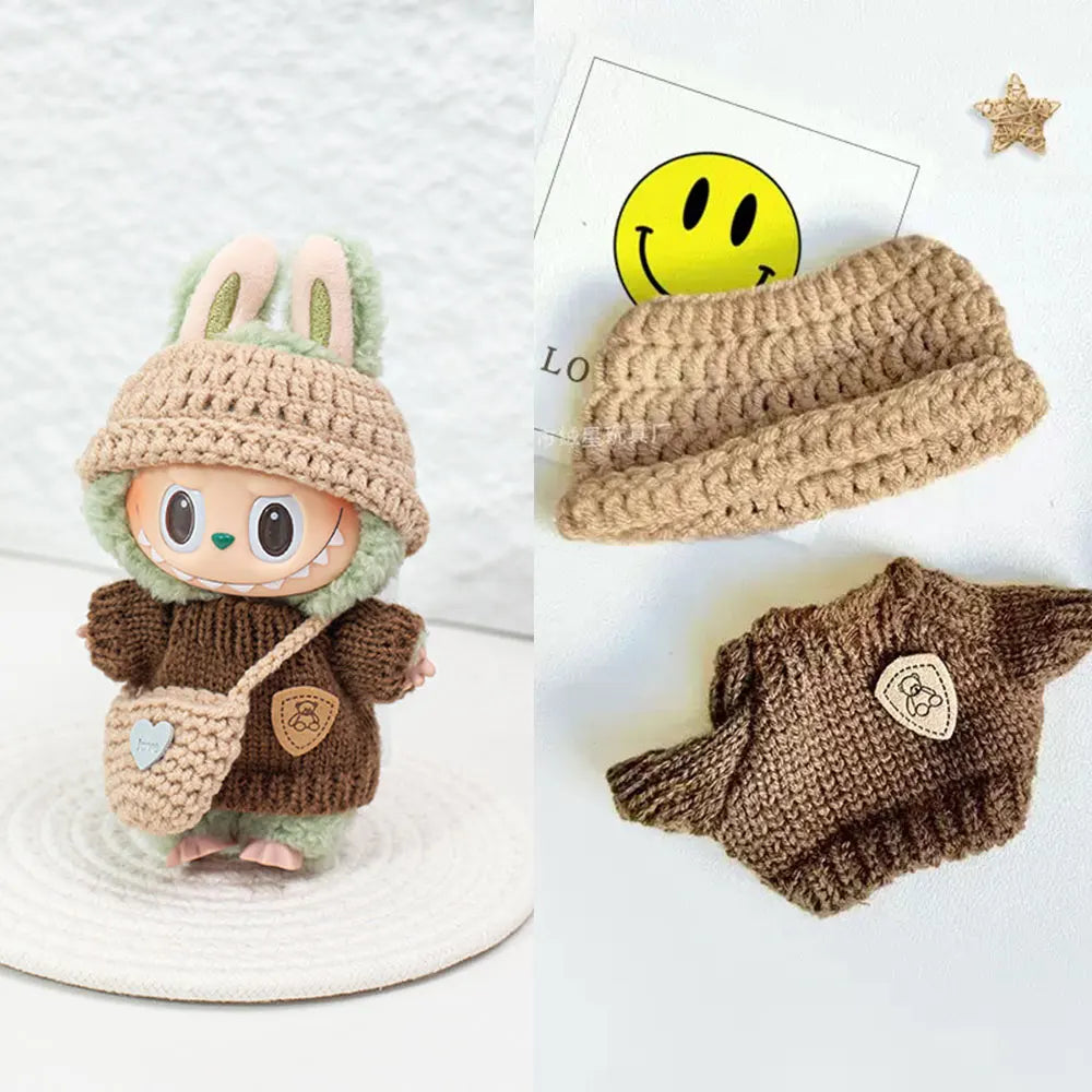 Labubu Doll Cute Sweater Set β 17cm Doll Clothes & Shoes DIY Accessories for Training, Sitting, Party Games, and Gifts