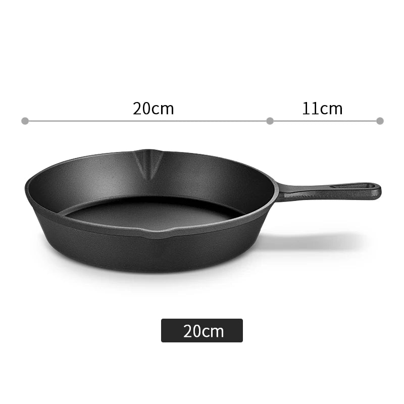 Cast Iron Frying Pan – 14/16/20cm Non-Stick Skillet for Omelettes, Pancakes & Induction Cooking