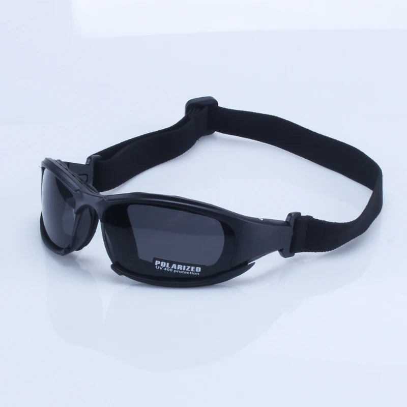 X7 Military Polarized Sunglasses for Men: Bullet-Proof, Smoke Lens Goggles for Motorcycle Cycling and Airsoft Shooting